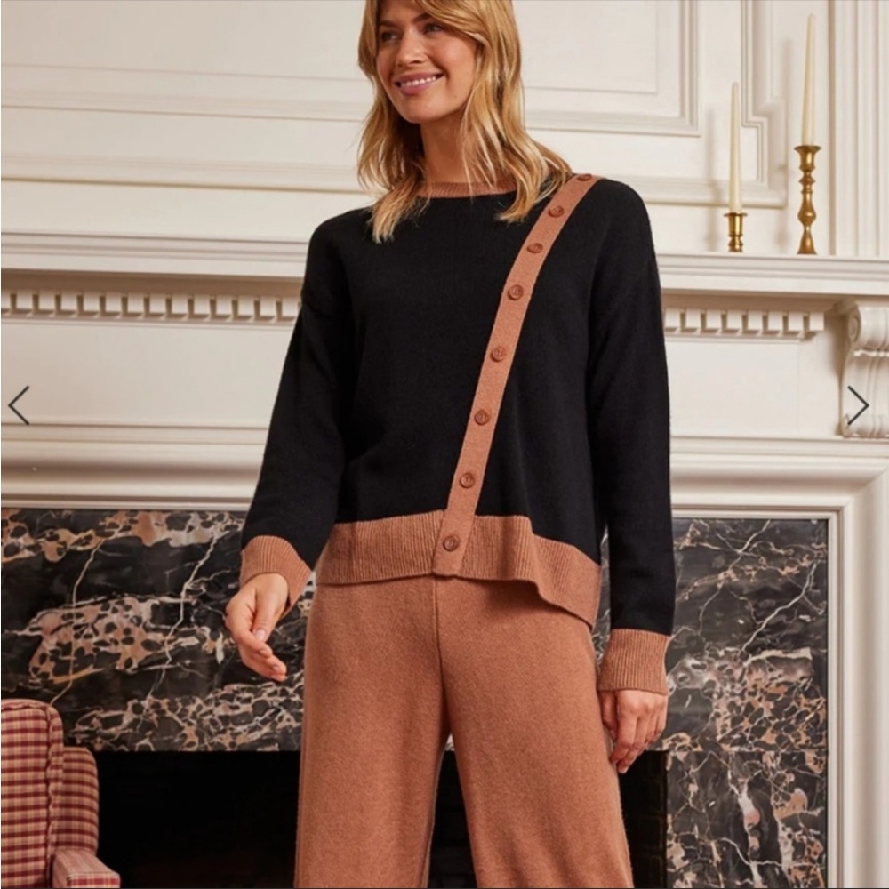 summersalt Black and Brown Crewneck Sweater - Size L
